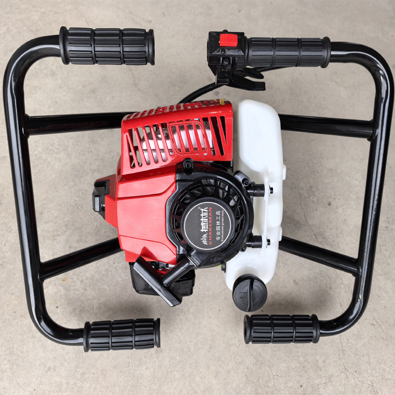 Two Man Using Earth Auger Double Man Earth Auger 63cc Earth Auger