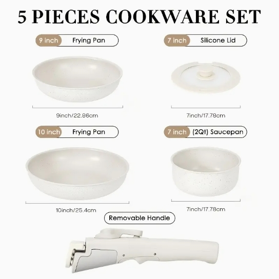 12-Piece Nonstick Cookware Set Healthy Pots and Pans Set, Non-Toxic Kitchen Cooking Set with Silicone Utensil Tools