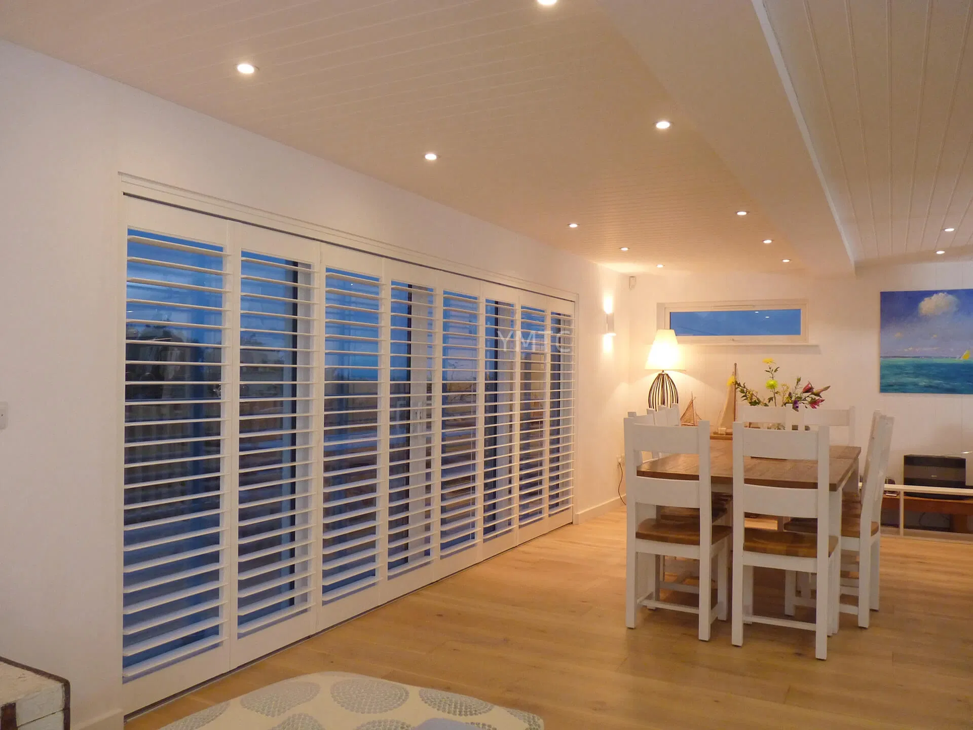 White 1810mm*1800mm Adjustable Paulownia Wood Window Plantation Shutters