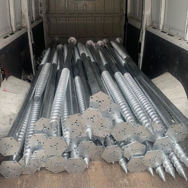 114mm S235 Hot-DIP Galvanized Ground Screw Pile Anchor with Flange for Solar System