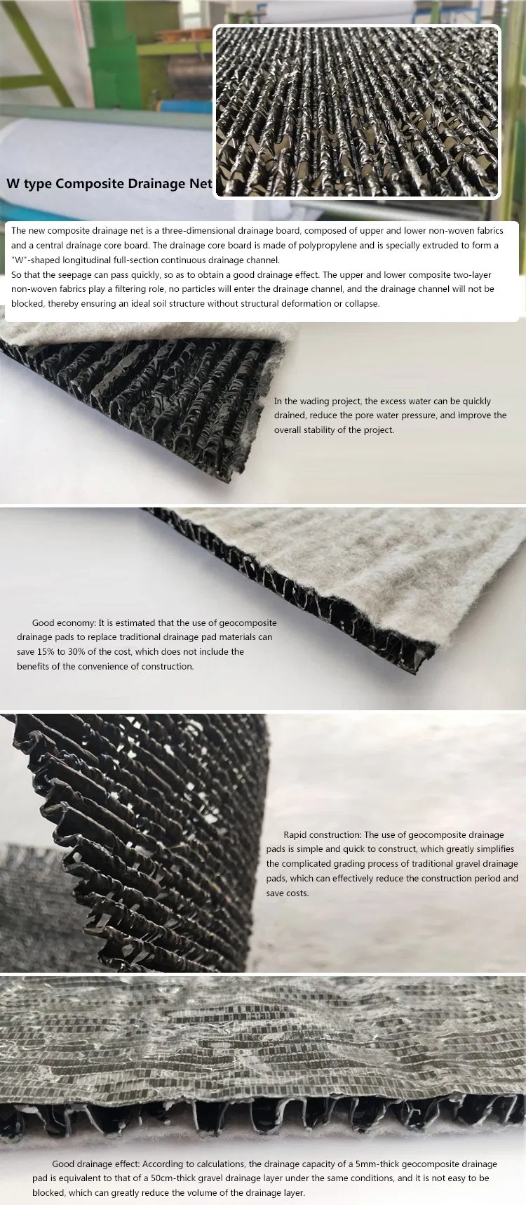 3D Drainage Geomat Control Mat