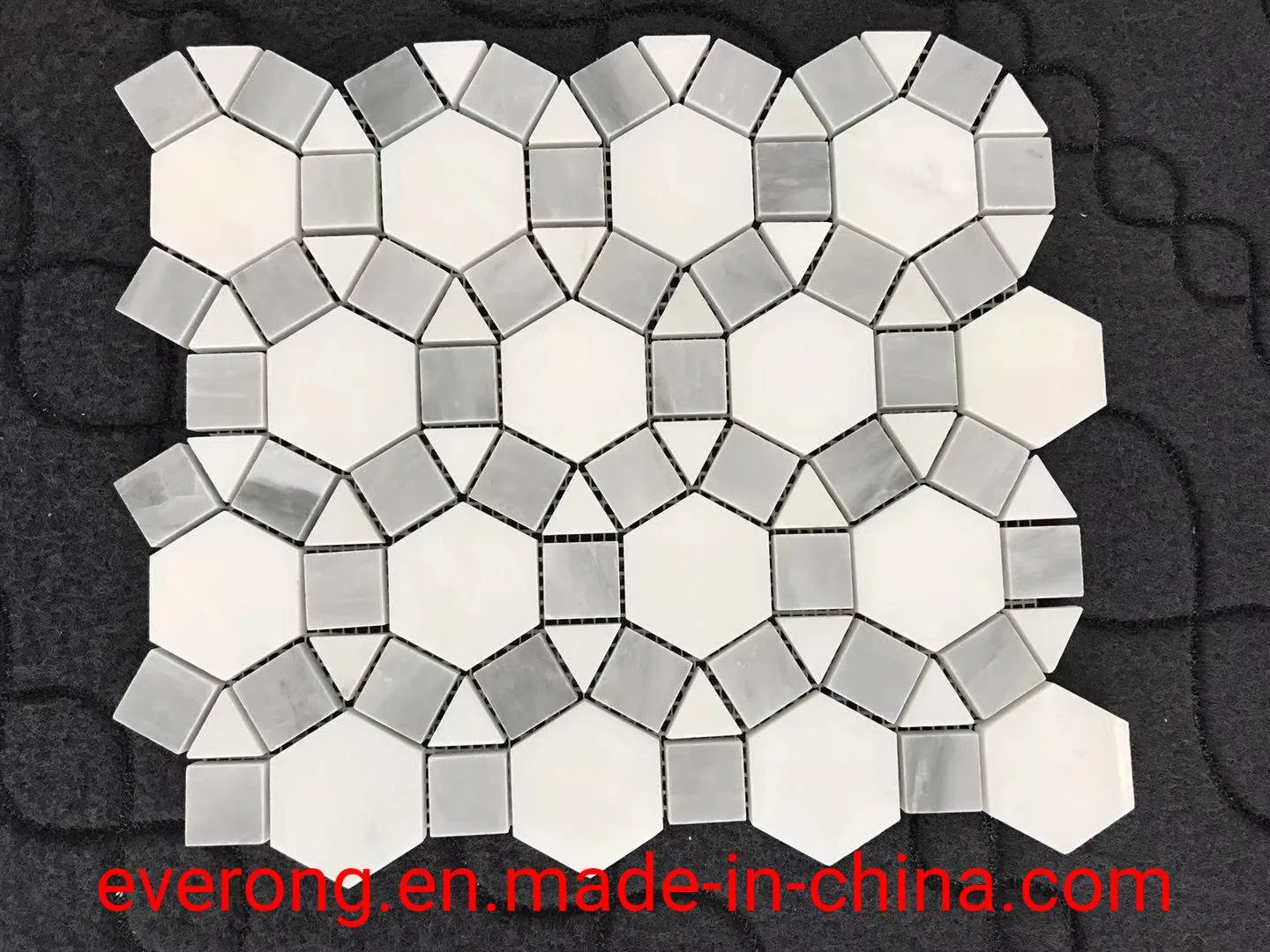 Белая мраморная мозаика Waterjet 3D для пола и стен