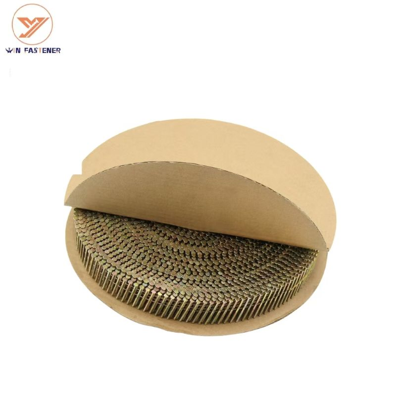 Premium Yellow Panited Coil Nails for Durable Construction Pallet Nails