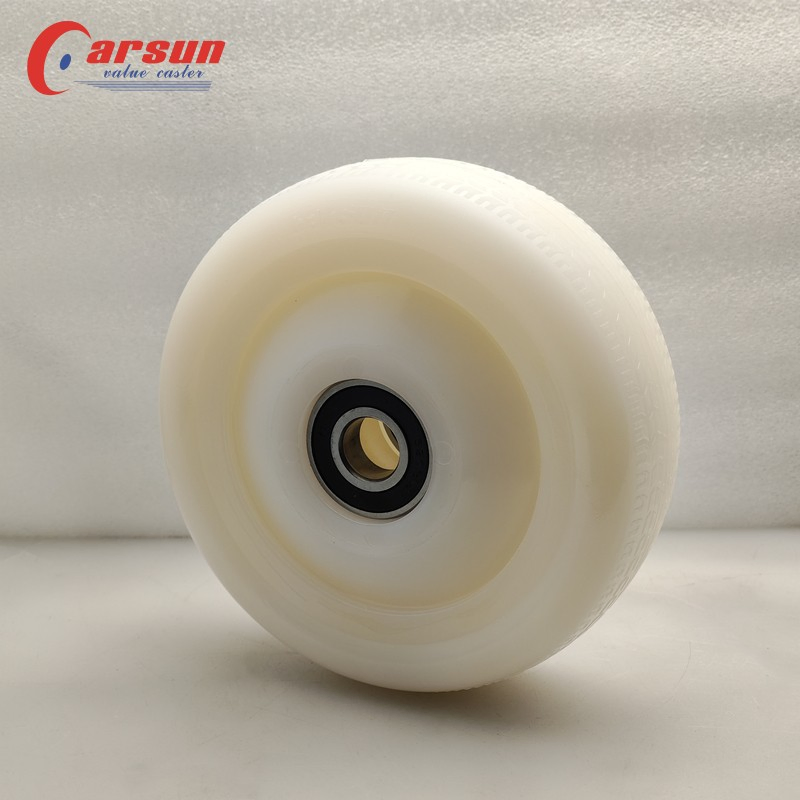 Carsun 4 Series 6-Inch Double Axle White Nylon Anti-Skid Tread Wheel