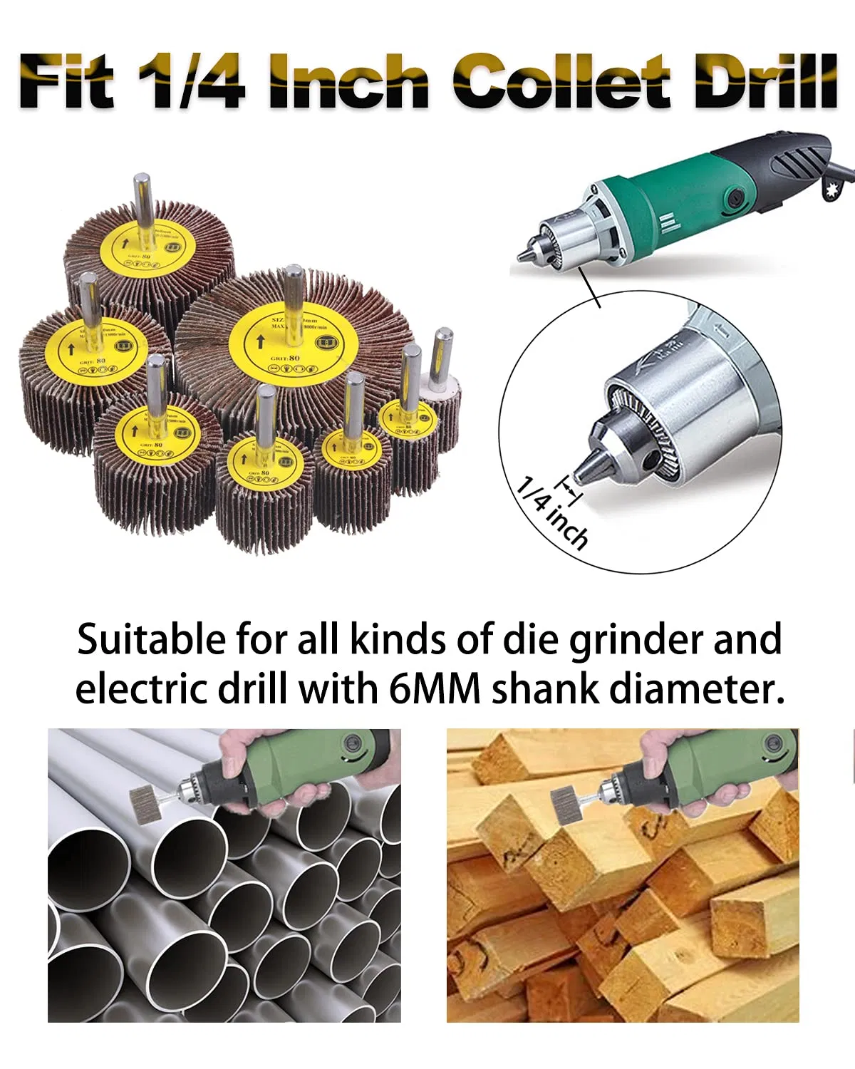 Лепестковый полировальный круг с хвостовиком 30x25x6мм