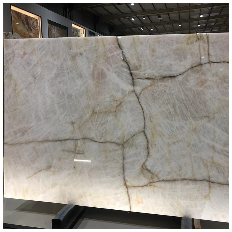Brazilian Exotic Backlit Polished Cristallo Extra White Quartzite for Countertops