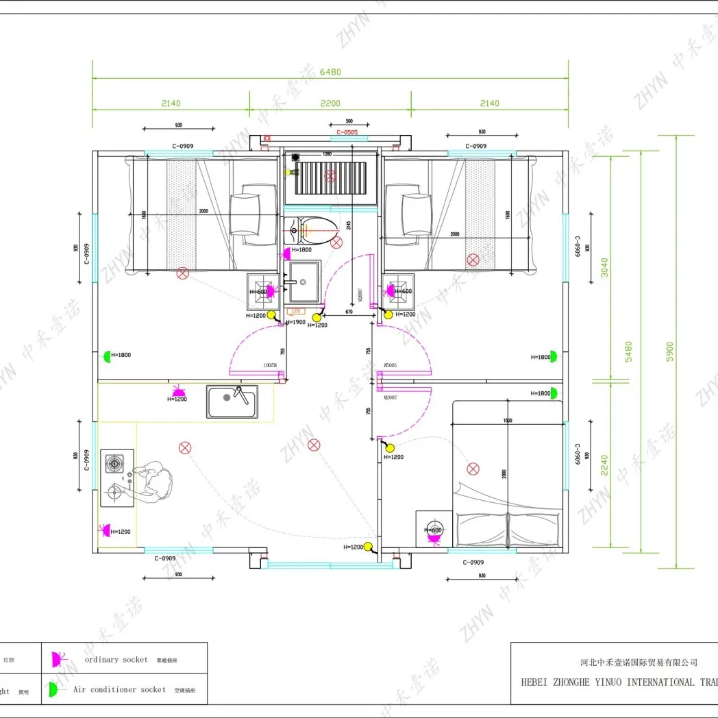 Environmental Protection Modular House for Transitional Housing with PU Panel