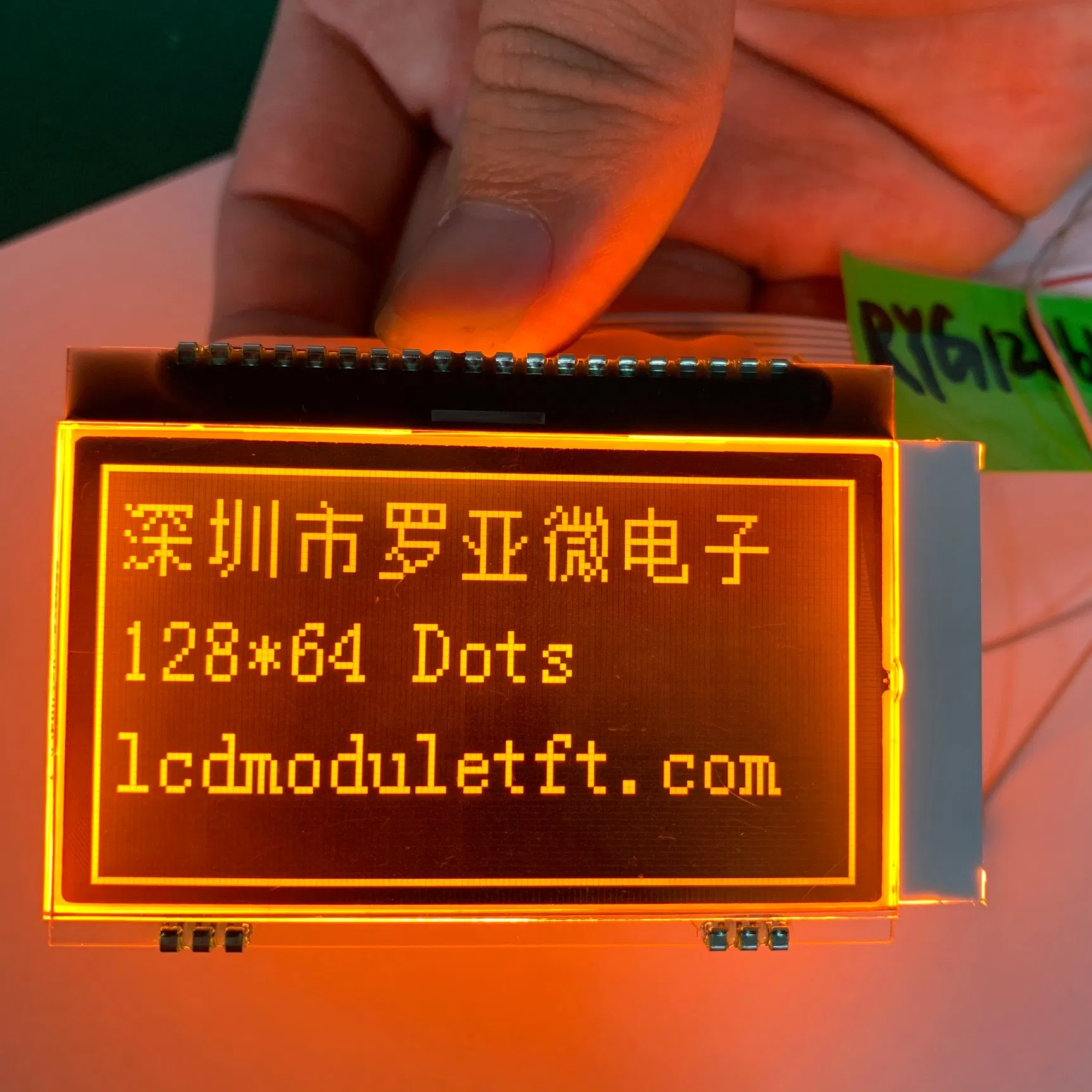 Cog 128X64 Graphic LCD Module Monochrome Display with Orange Backlight