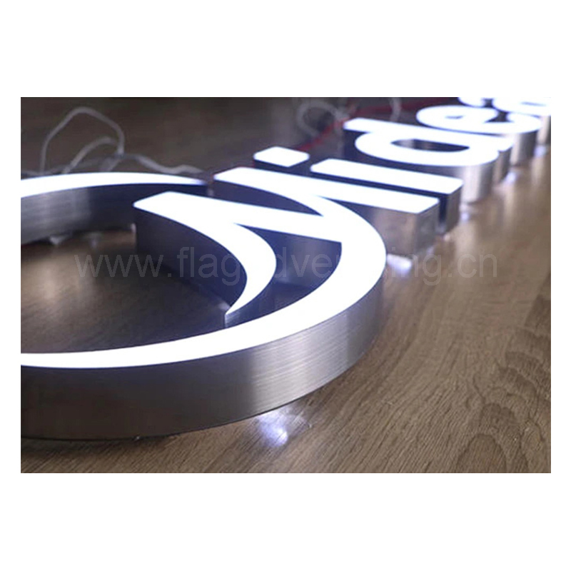 Front Illuminated Stainless Steel LED Channel Letters Custom Signage Solutions