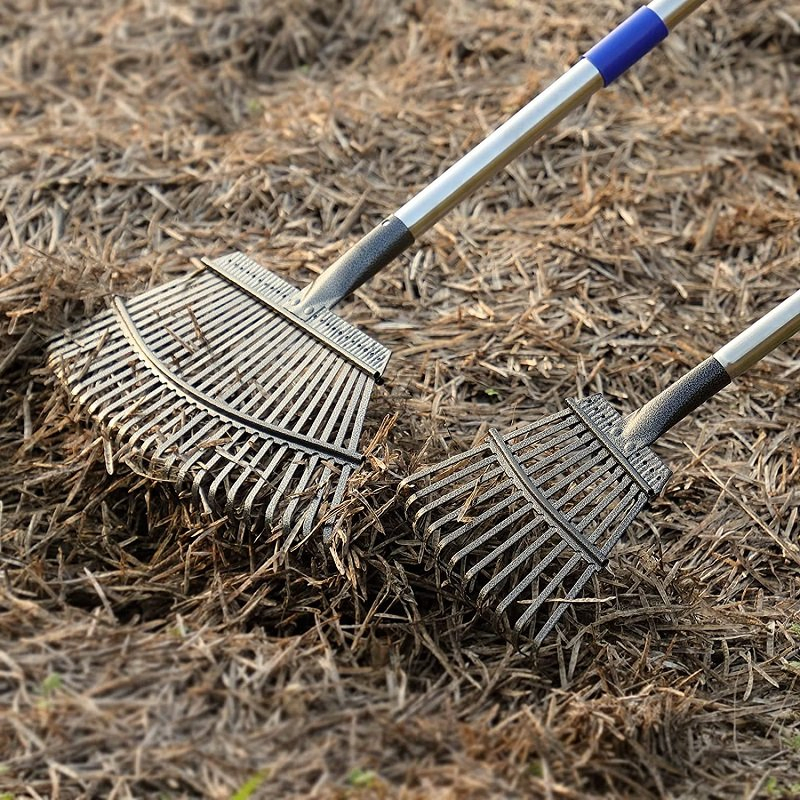 Aluminum Handle Leaf Agricultural Tool Grass Lawn Farm Rake