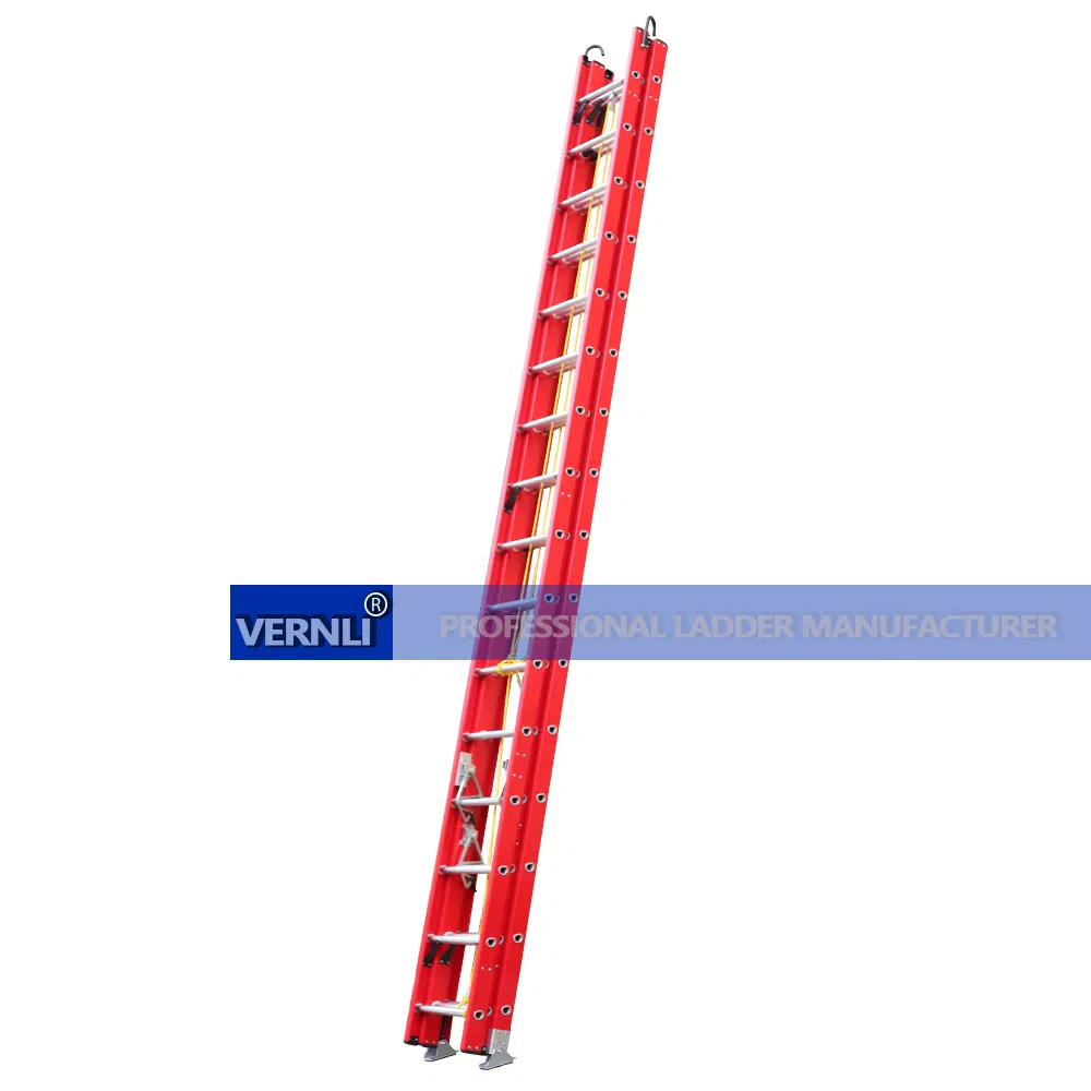 En131 Fire Escape FRP Step Ladder Electrical Insulation Extension Telescopic Fiberglass Ladder