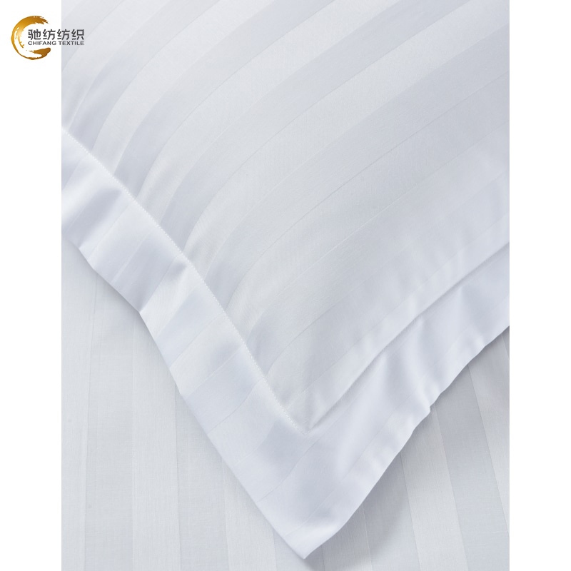 4PCS 100% Cotton Home Textiles Bedding Set Flat Fitted Sheet Bedsheet with 2 Pillow Case for Hotel