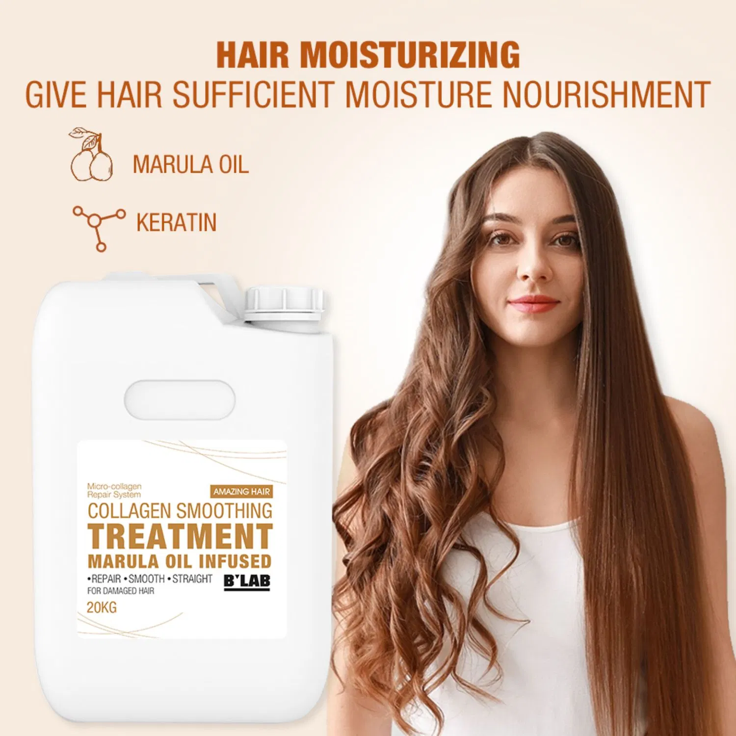 Brazilian Keratin 20kg 50kg Repair Smoothing Protein Keratin Hair Straightener Treatment Cream