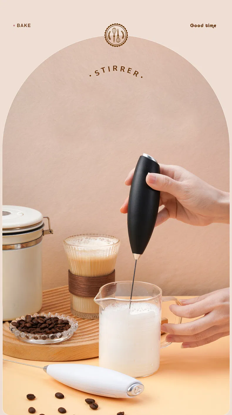 Powerful Electric Milk Frother Battery Tea Coffee Tool Stainless Steel Battery Operation Automatic Electric Milk Frother Bakeware