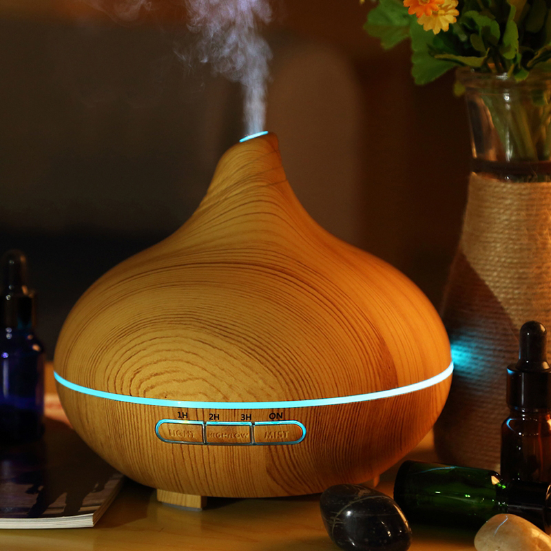 300ml Wood Grain Ultrasonic Aroma Essential Oil Diffuser Fragrant Hotel Bedroom Office Aromatherapy Machine