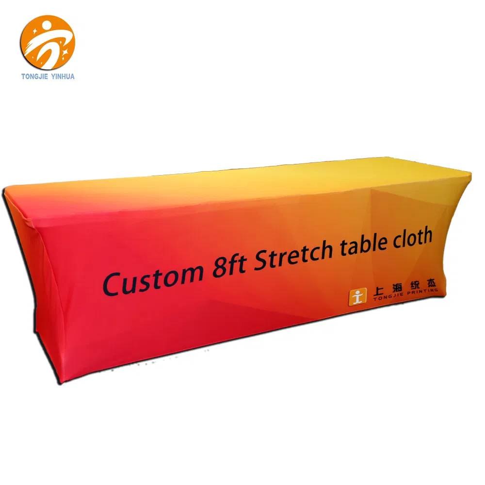 Custom Table Cloth Cover with Business Logo or Text Stretch Tablecover