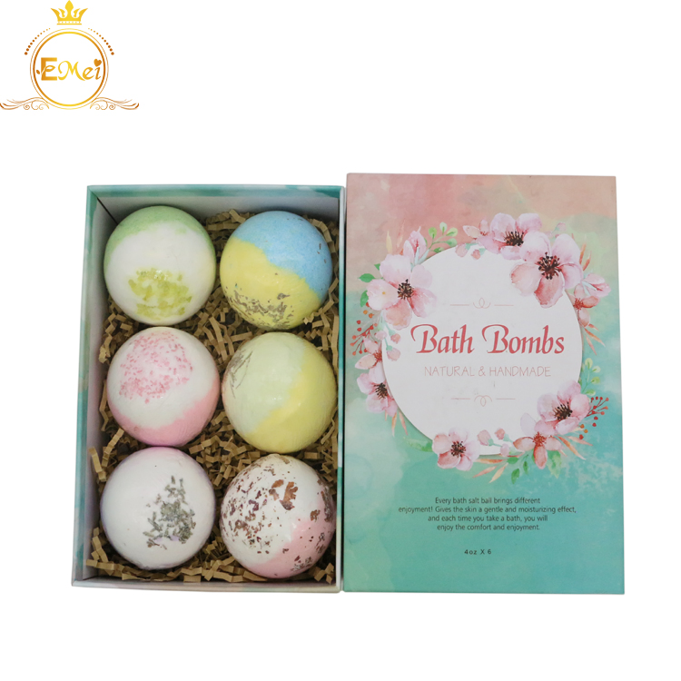 1/6 Hot Sale Handmade Bath Bombs Set Dried Flowers Petals Organic Natural Ingredient SPA Foam