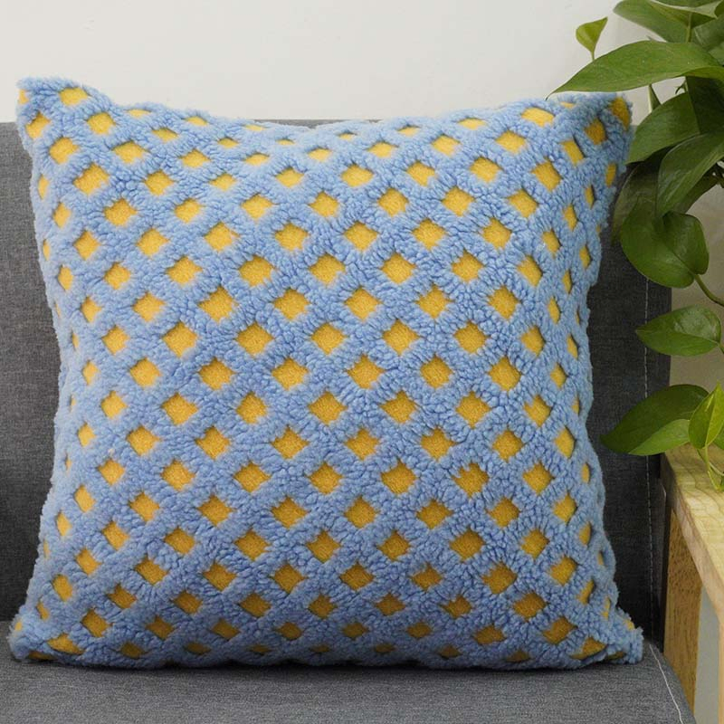 Polyester Jacquard Sherpa Fur Cushion of Cover Seat Throw Pillow