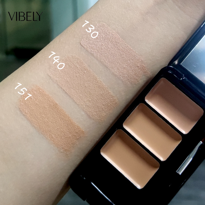 Makeup Face Full Coverage 3-in-1 Color Concealer Contour Palette with Brush