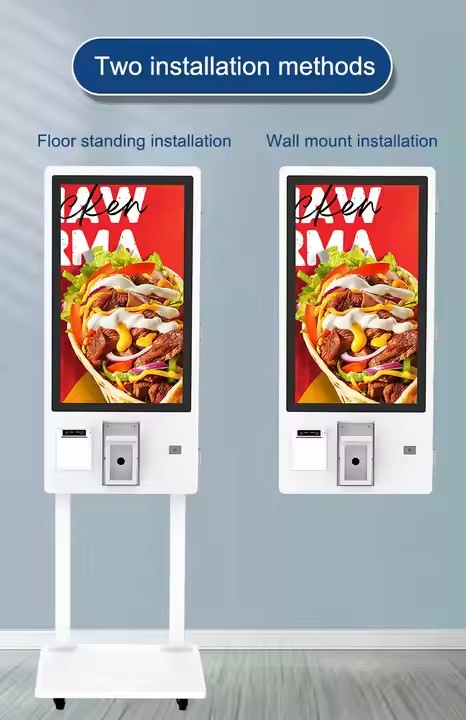 Payment Kiosk Self Ordering Kiosk in Restaurant Cash POS Order Number Wall-Mounting Interactive Self Service Kiosk