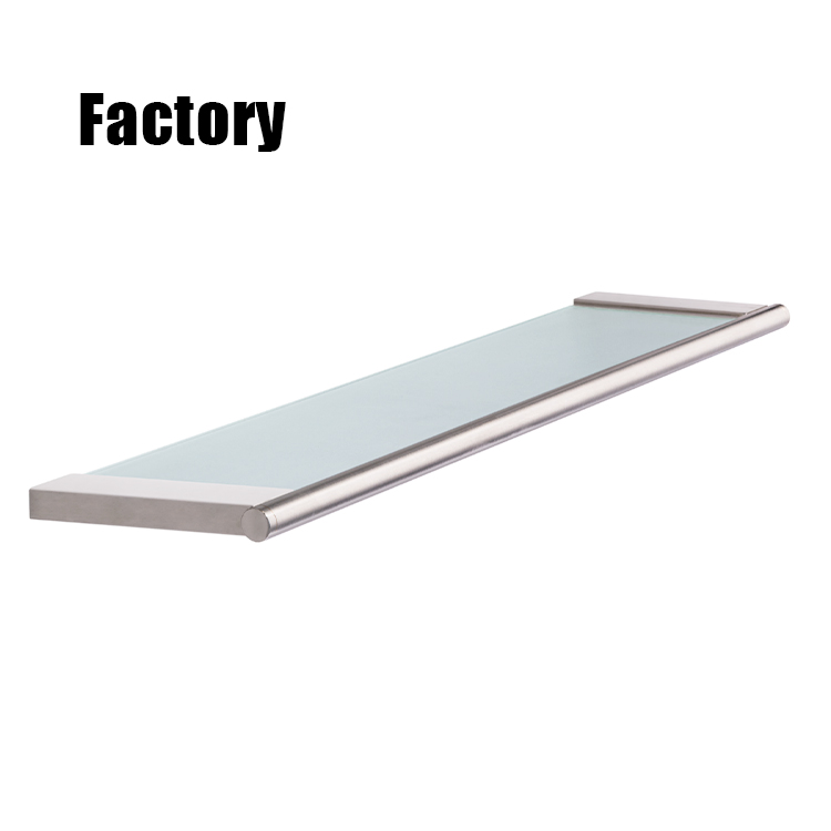 Стеклянная полка для душа с нержавеющей сталью, черная