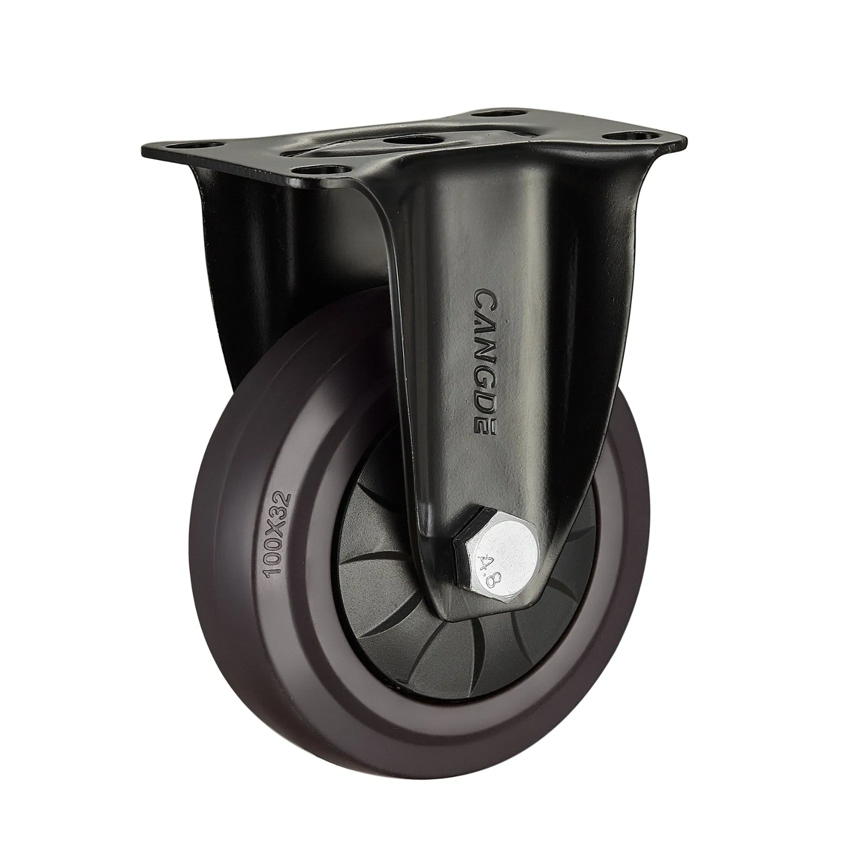 Brown TPR Rubber Brake Casters Medium Duty-2.5/3/4/5 Inch Silent Elastic Wheels with Total Lock
