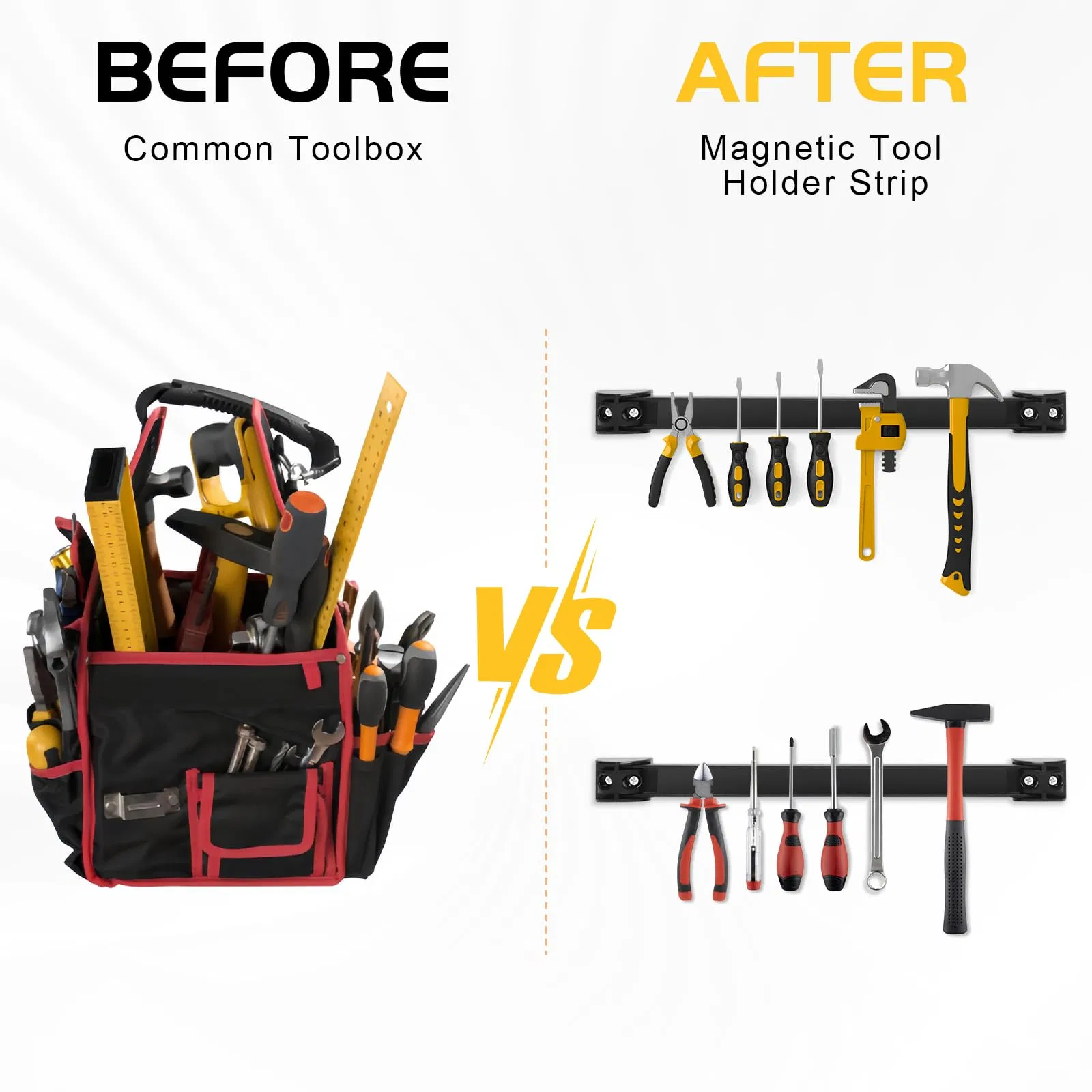 Magnetic Tool Holder Strip Heavy Duty Tool Organizer for Garage