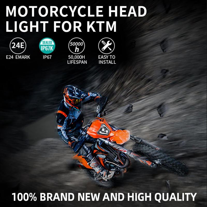 LED-фара для эндуро мотоциклов KTM EXC 300, XCF, SX, XC, XCW, EXCF 125-500 (2017-2023)