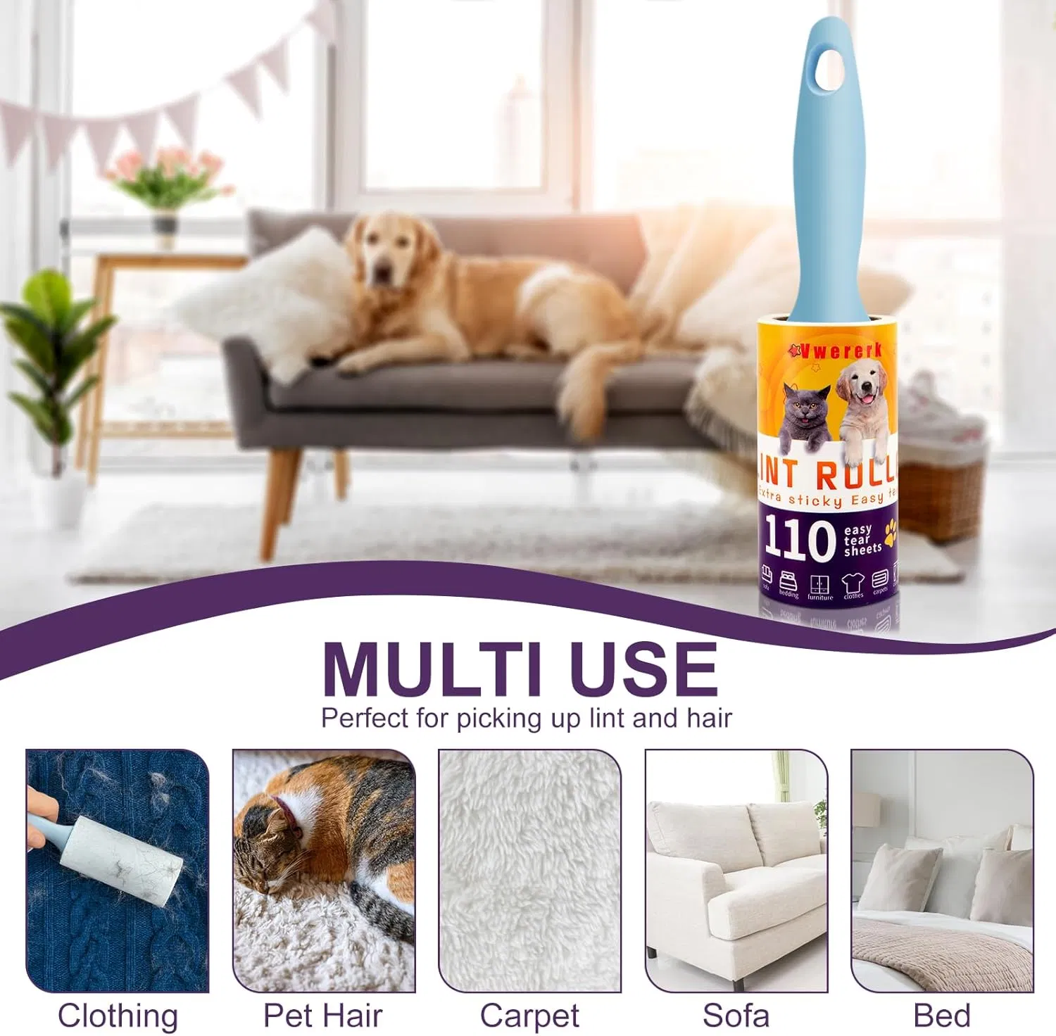 Hot Sell Sticky Industrial Paper Lint Remover Roller for Clothes and Pets