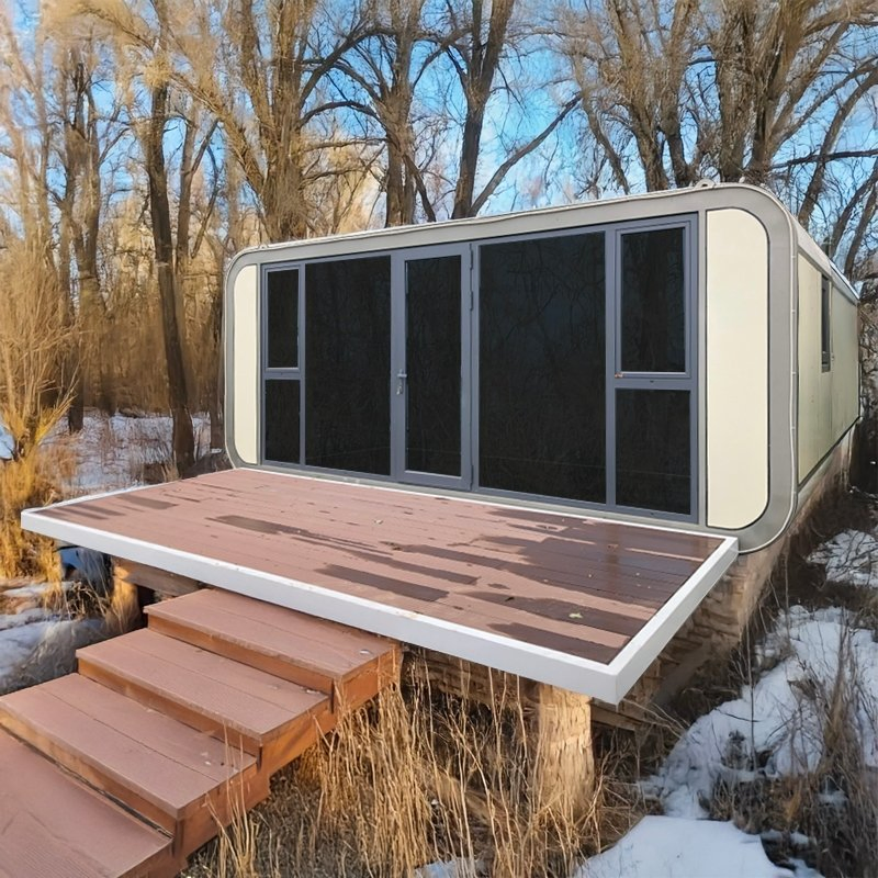 Outdoor with Floor Heating and up Stairs Case Prefabbricate Tiny Pod Cabin