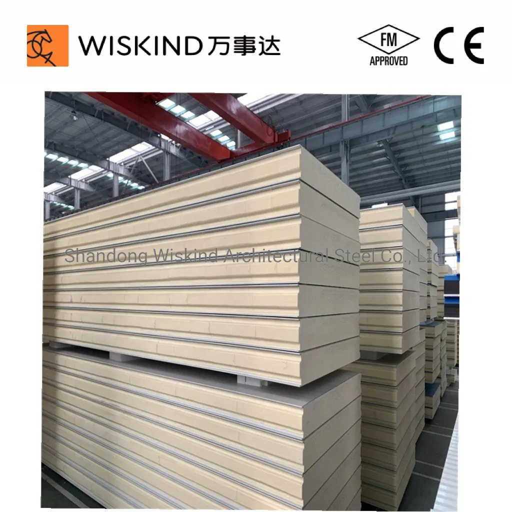 Light Weight Prefab Fire-Proof Rock Wool/EPS/PU Sandwich Wall Roof Panel for External Wall