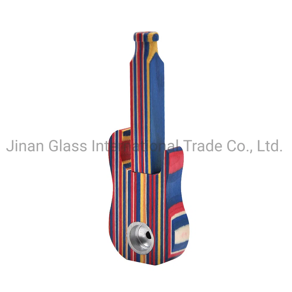 Creative Guitar-Shaped Portable Pipe Holder Wooden Pipe Smoking Set