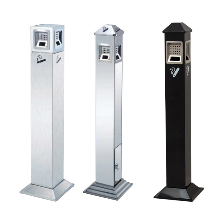 Multifunctional Bin Contemporary Stainless Commercial Can Steel Ash Receptacle for Public Spaces