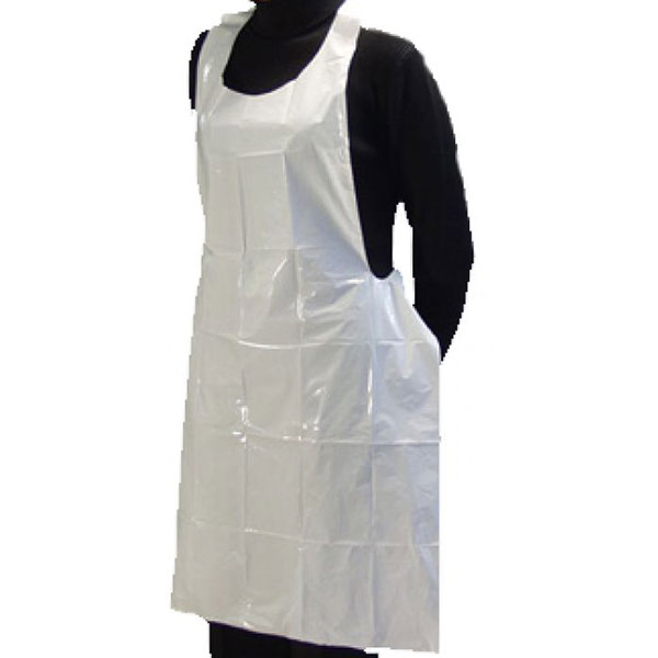 Disposable White/Blue10 Micron Polythylene Aprons