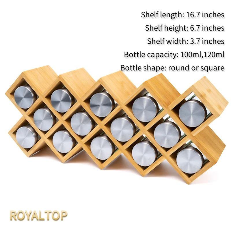 Бамбуковая полка для специй с банками