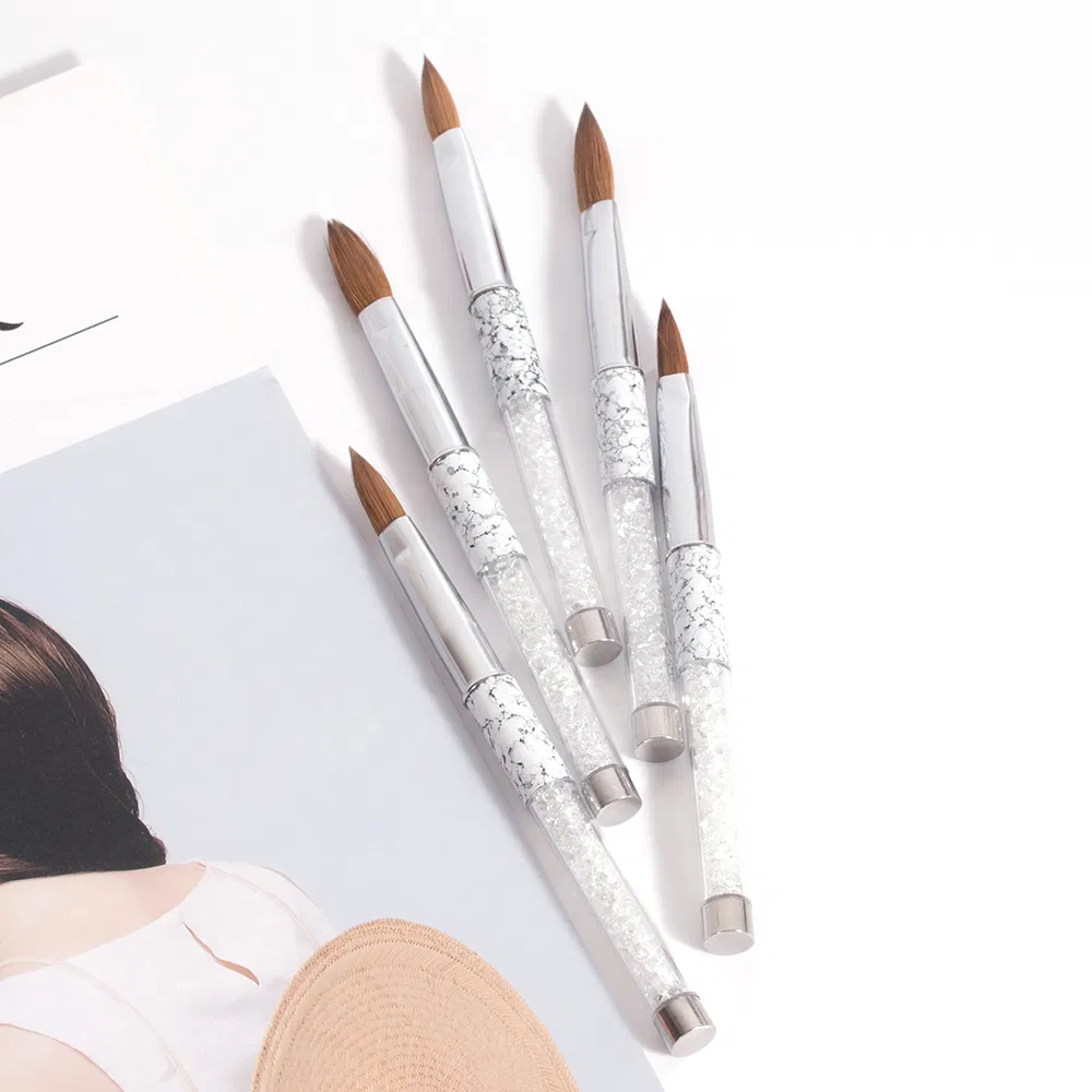 Guyo Rhinedtone Handle Marbling Kolinsky Nail Brush