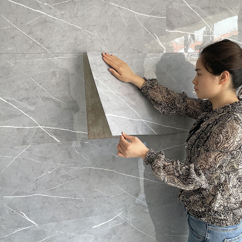 Ceramic Design Self Adhesive Marble Wall Sticker Oilproof Peel Wallpaper for Kitchen