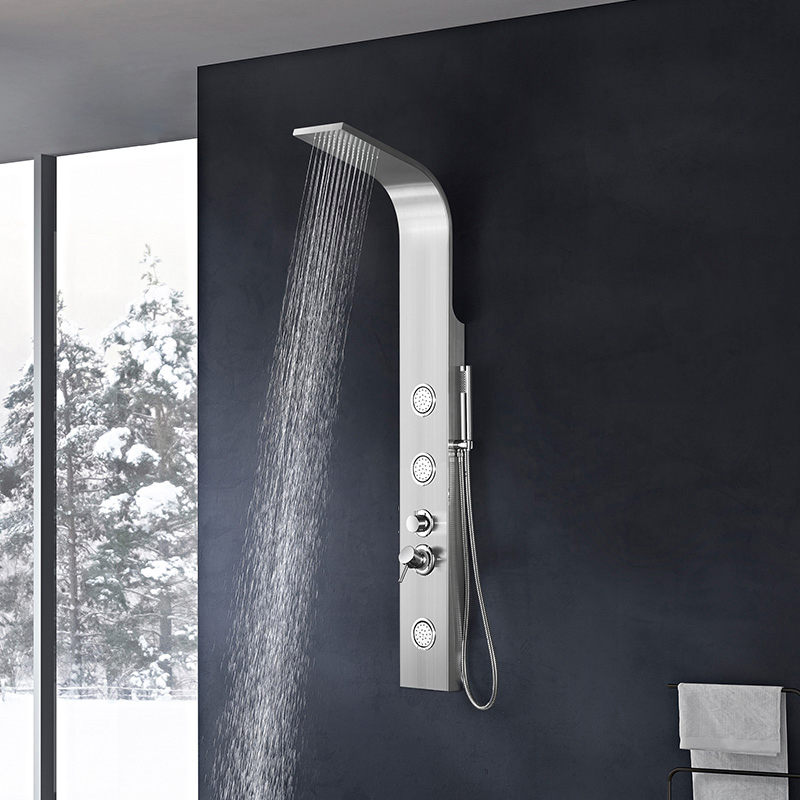 Smart Bathroom Shower Faucet Handles Replacement Brushed Gold Finishing Stainless Steel Shower Column