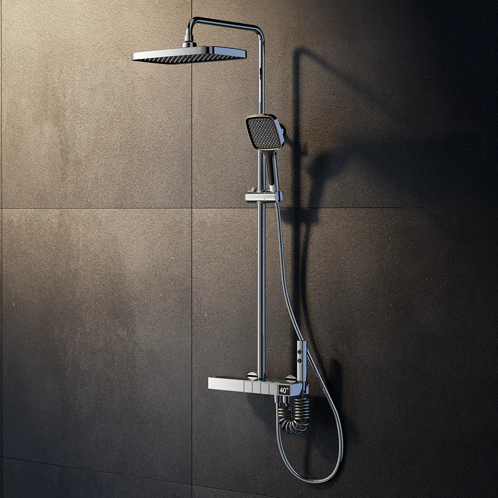 Luxury Customized Hotel Stainless Steel Brass Bathroom Shower Faucets Chrome Rainfall Shower