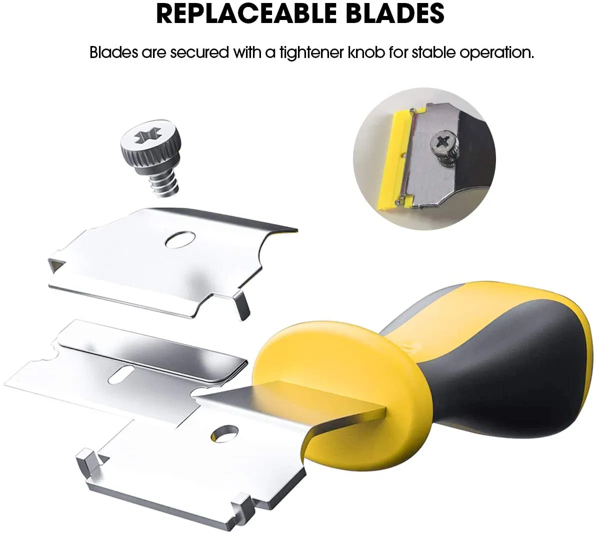 Cleaning Scraper Plastic Razor Scraper with Plastic Blades or Metal Blades