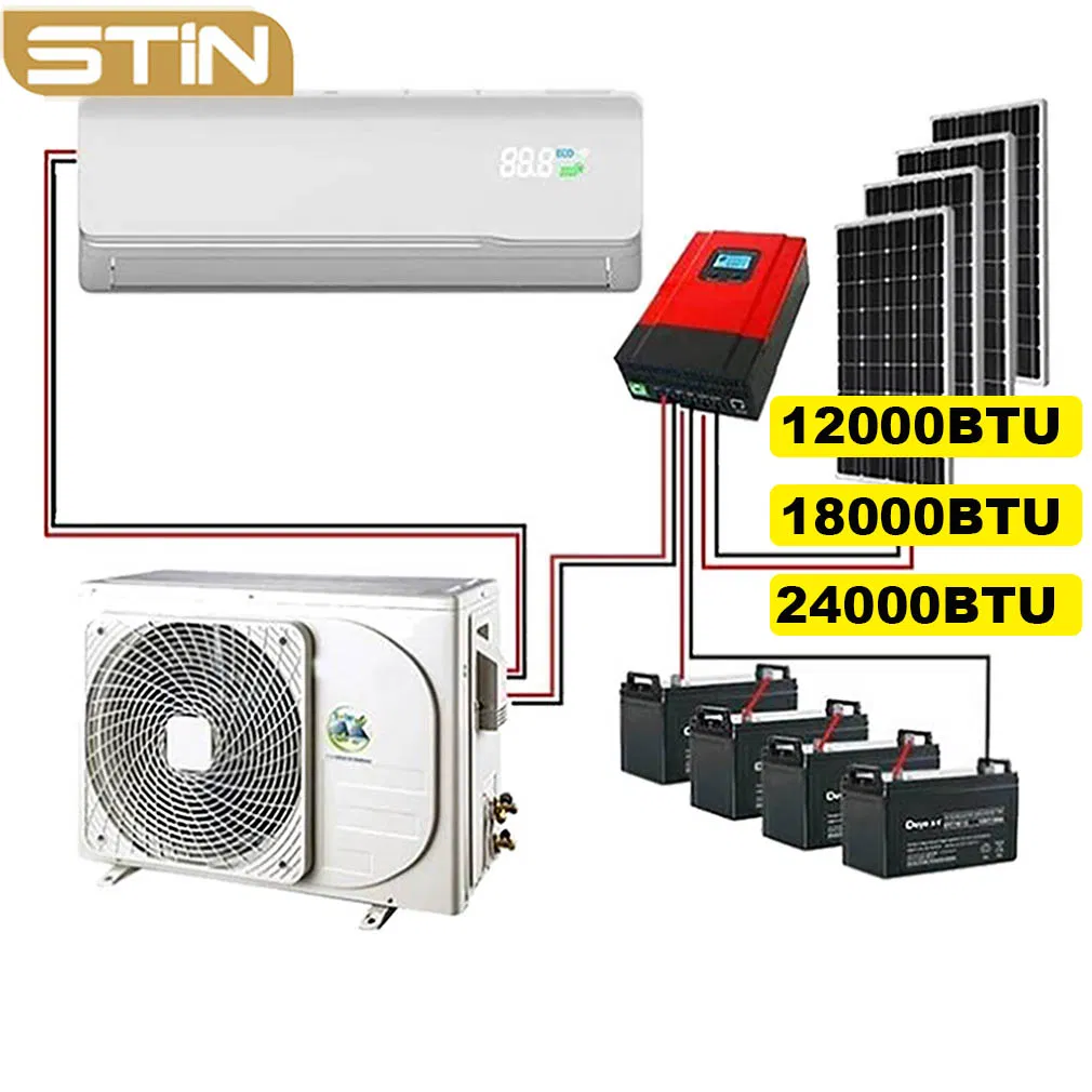 12000-18000BTU 2HP Solar Power Price AC DC Hybrid off Grid Wall Split Solar Powered AC Air Conditioner for Home