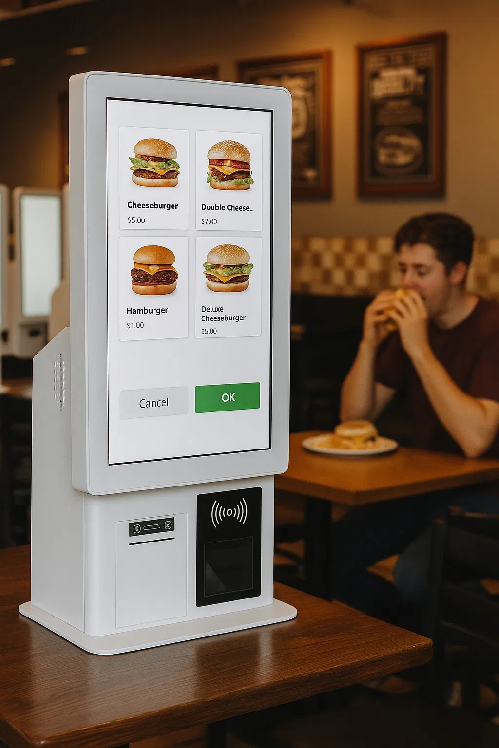 POS-киоск 23.8 дюйма с сенсорным экраном и NFC