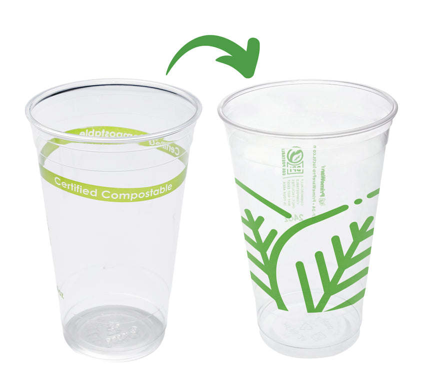 Take Away Disposable Plastic 11oz Cups with Logo Lids Straw PLA Cup Cold Drinking/Coffee/Milk/Tea Cup