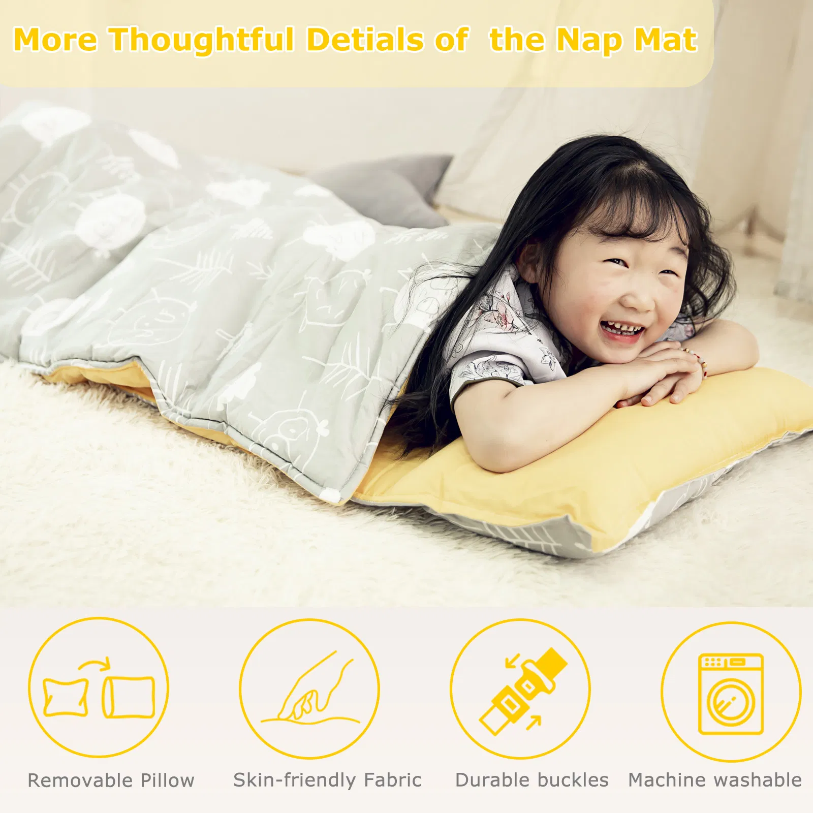Cotton Breathable Sleeping Bag Toddler Sleeping Mat Nap Mat