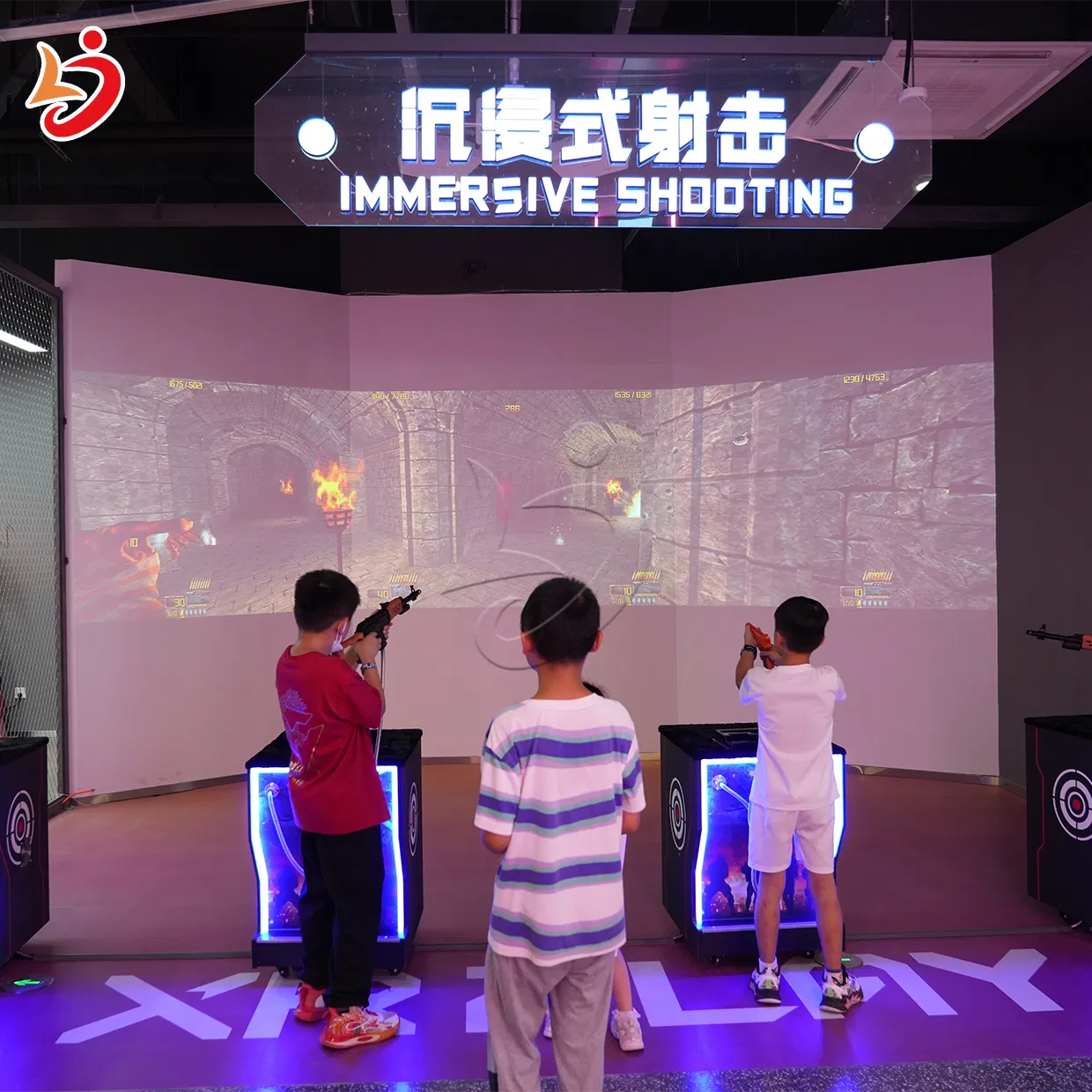 Interactive Indoor Playground Projector Game for Multiple Players