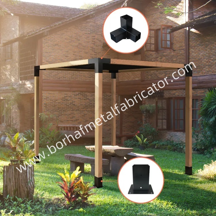 4-Way Right Angle Corner Brackets for Pergola Gazebo
