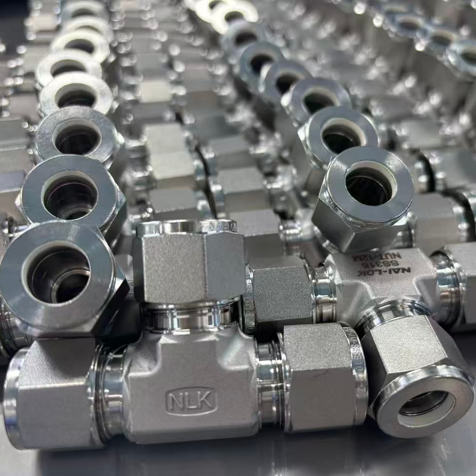 Nai Lok Alloy C22 C276 Union Tee 16mm 18mm 20mm Od Metric Compression Tube Fitting Double Ferrule Instrument Pipe Fitting