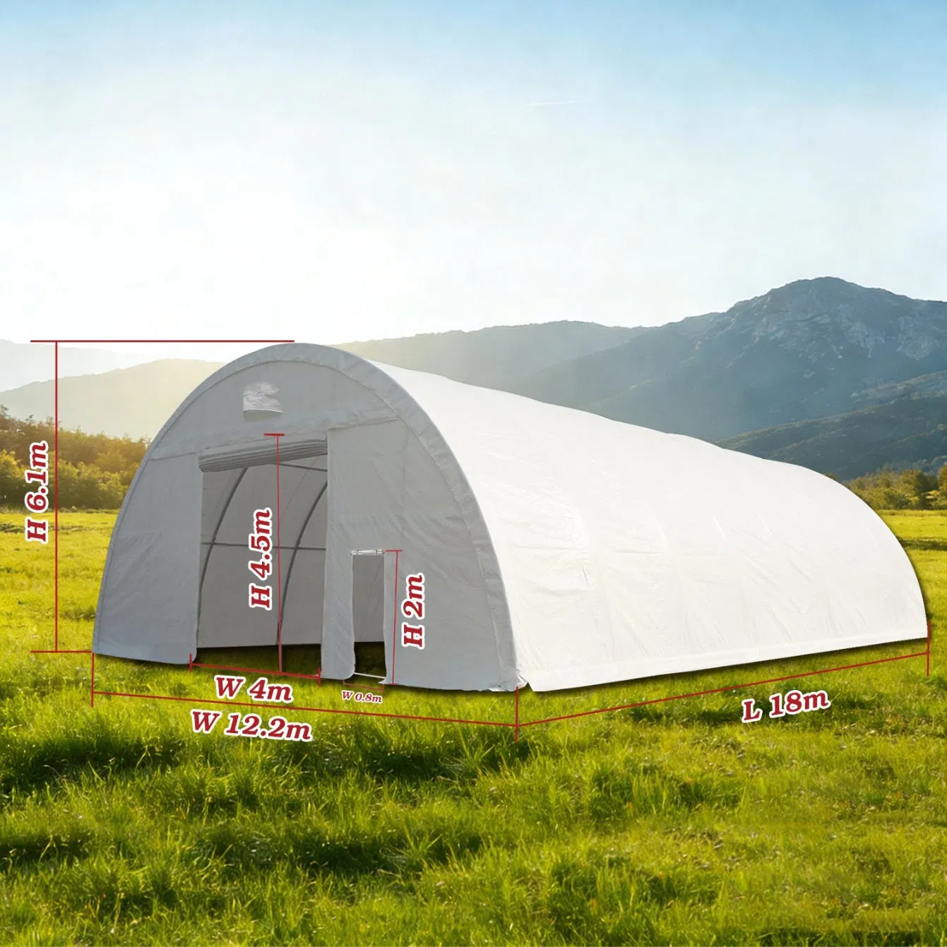Suihe Outdoor Heavy Duty Galvanized Steel PVC Fabric Warehouse Tent