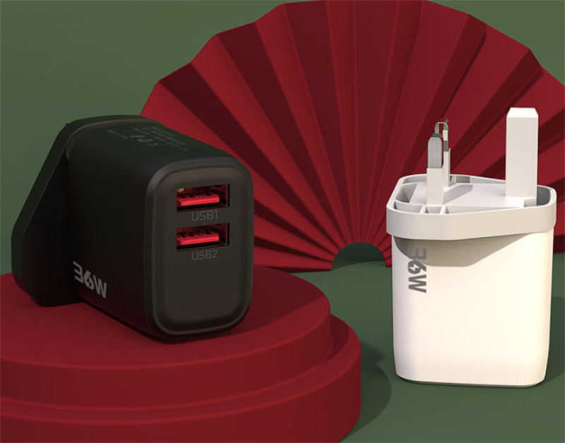 Сетевой адаптер 2xUSB 2A с вилками EU/US/UK