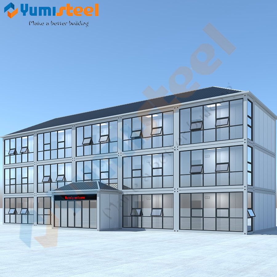 Full Glass Panel Cover Modular House Office